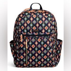 Vera Bradley Grand Backpack Mini Medallions School Multi Compartment Laptop